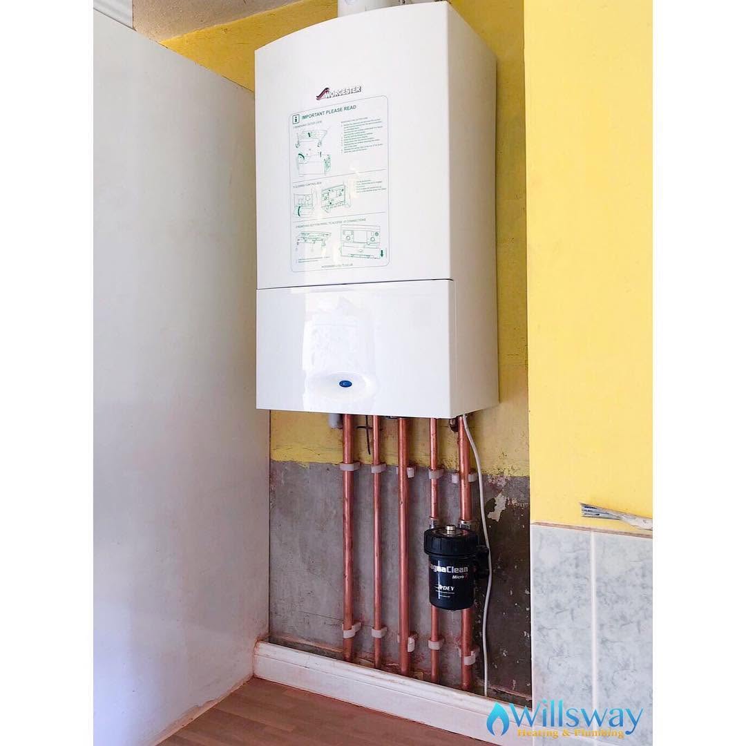 A Worcester combi boiler serviced by Willsway Heating & Plumbing